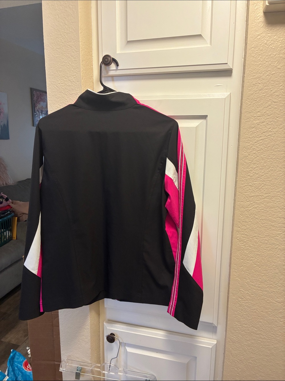 made for life Black, Hot Pink & White Women's Athletic track Jacket - Picture 6 of 8